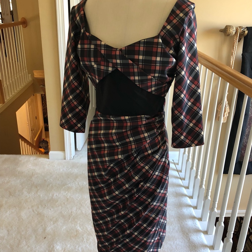Plaid wiggle dress